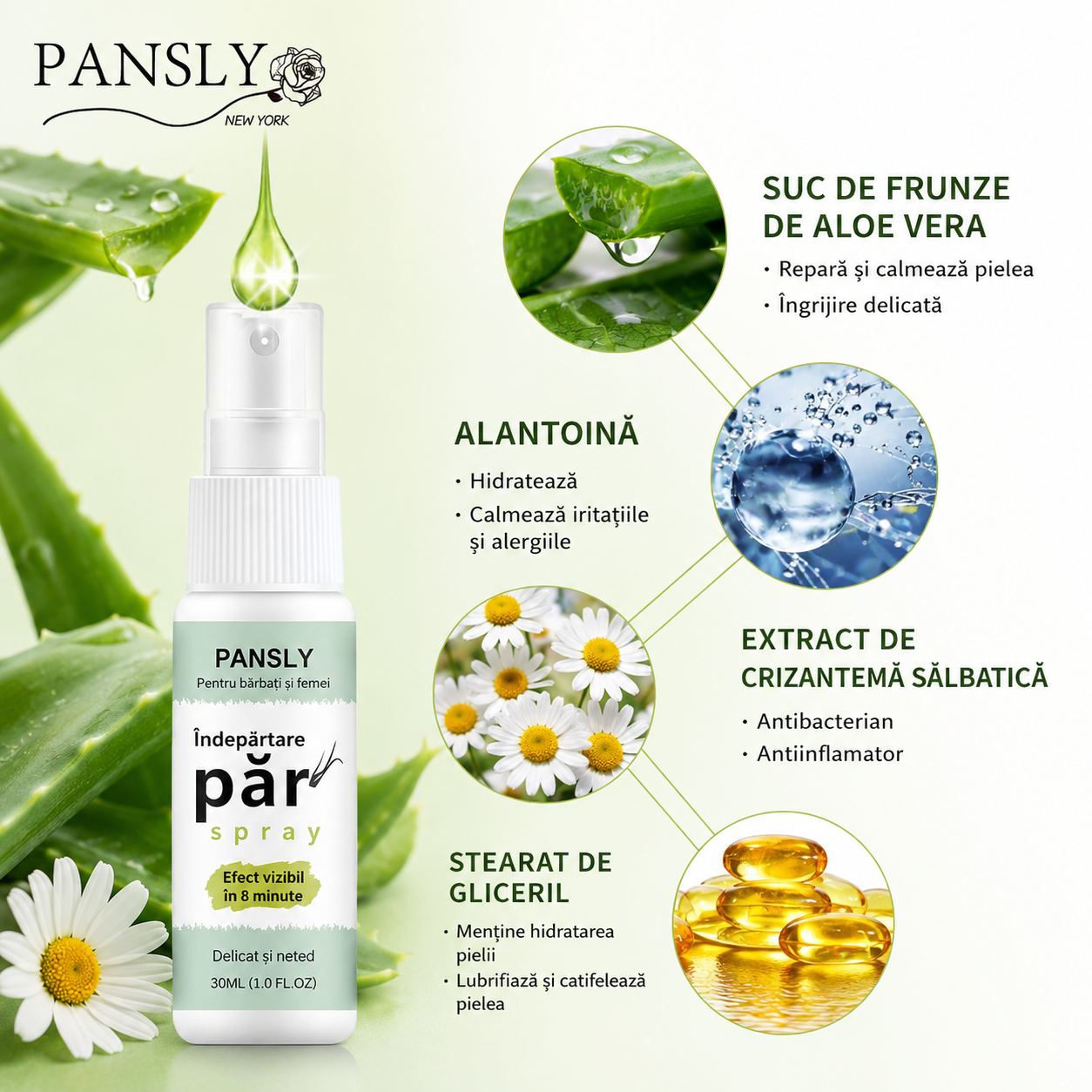 Spray pentru Epilare Ușoară și Piele Fină